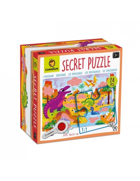 Puzle secreto de los dinosaurios, de 24 piezas