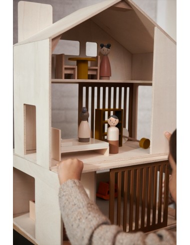 Familia de madera para casita de muñecas Lotta, multicolor