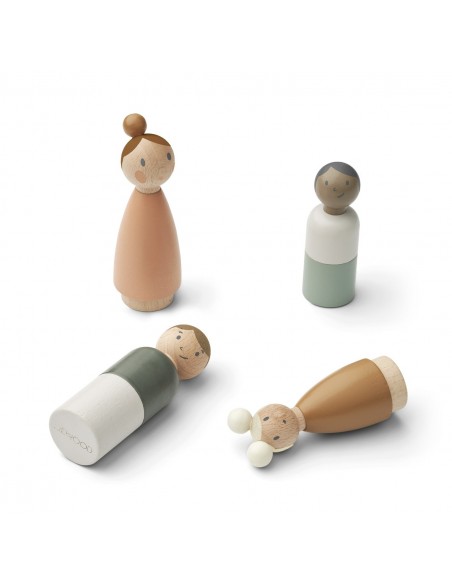 Familia de madera para casita de muñecas Lotta, multicolor