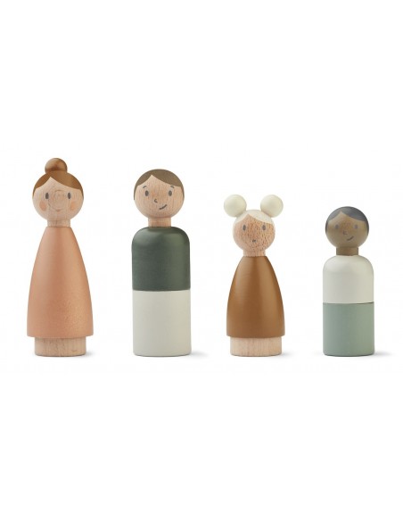 Familia de madera para casita de muñecas Lotta, multicolor